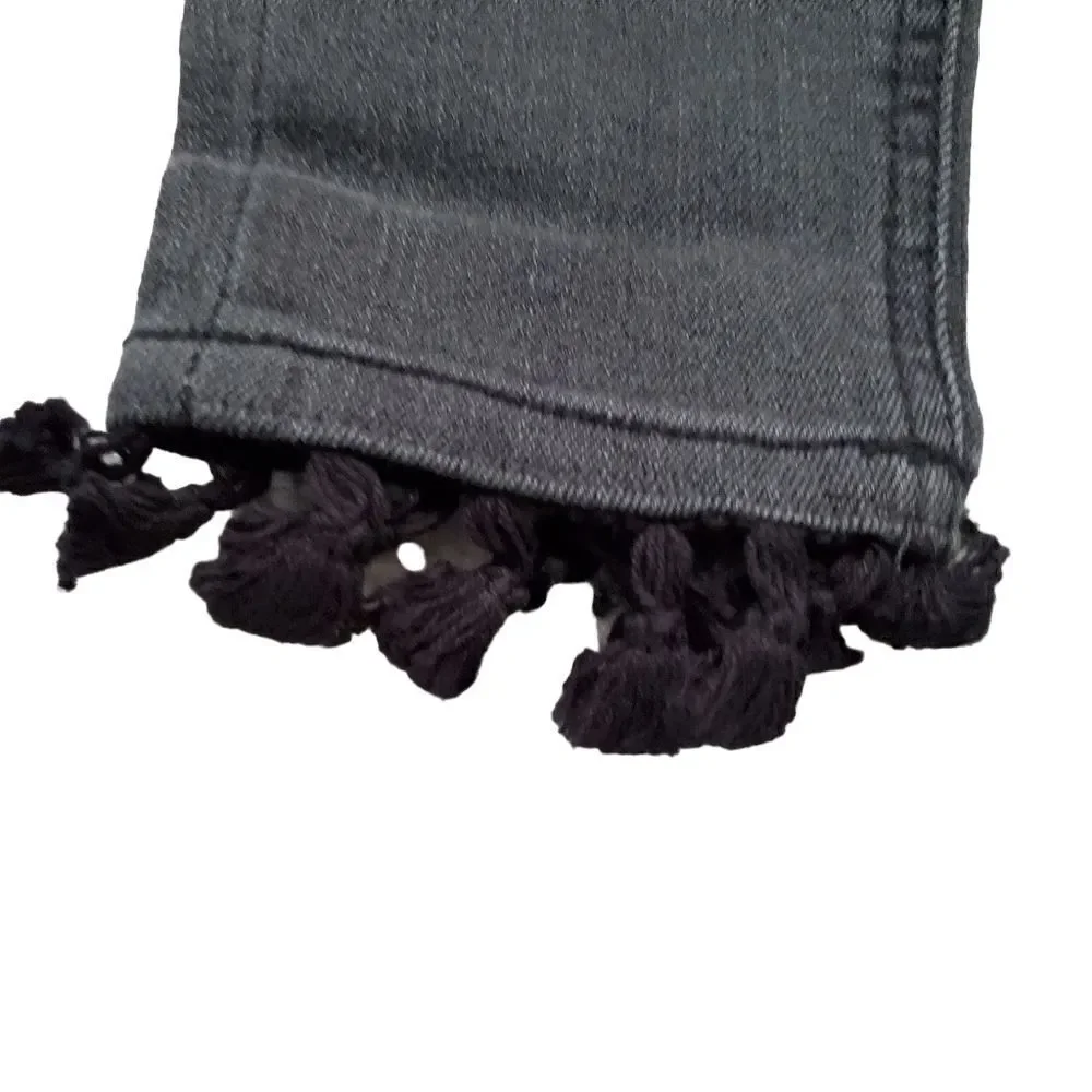 Art Class Girls Black Skinny Distressed Jeans - Size 6/6X